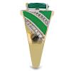 BUY 925 SILVER NATURAL GREEN ONYX WITH WHITE ZIRCON GEMSTONE ENAMEL RING 