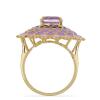 BUY 925 SILVER NATURAL BRAZILIAN AMETHYST  GEMSTONE ENAMEL RING 
