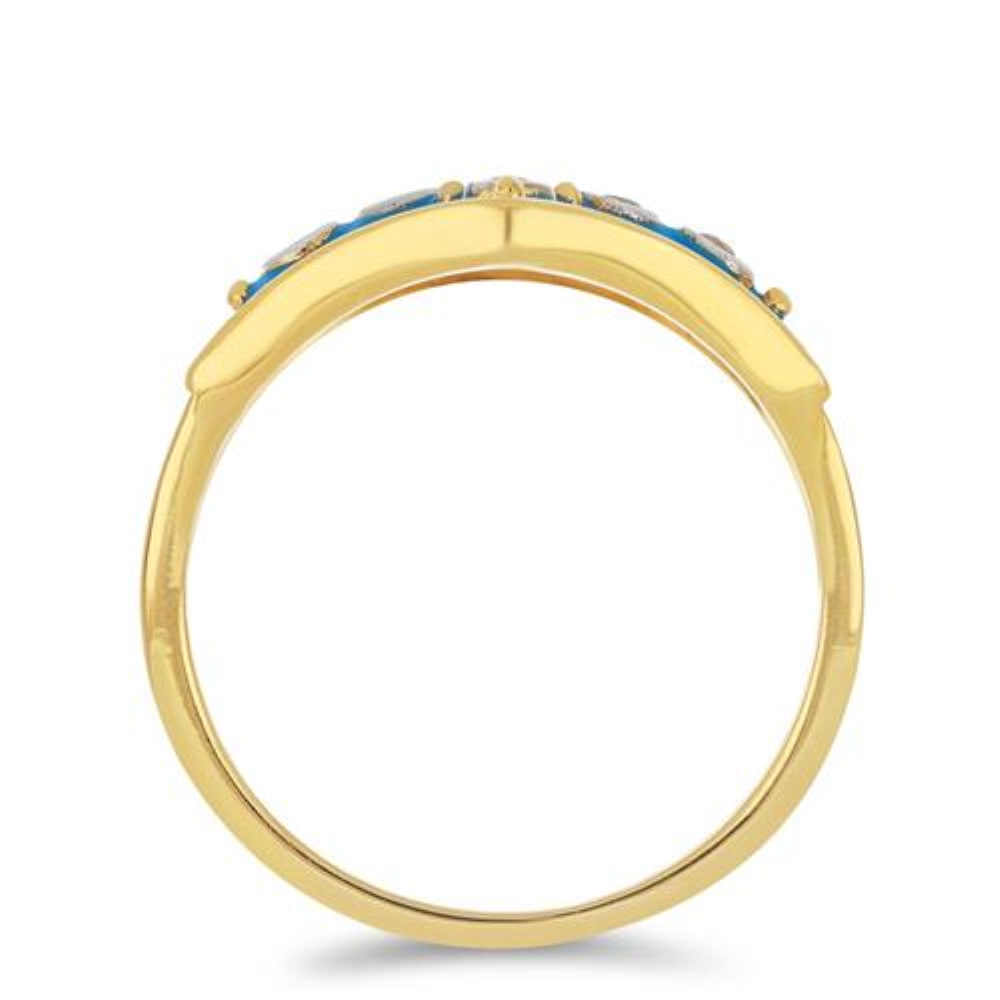 BUY 925 STERLING  SILVER AFRICAN WHITE TOPAZ GEMSTONE ENAMEL RING 