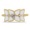 BUY AFRICAN WHITE TOPAZ GEMSTONE ENAMEL RING IN STERLING SILVER 