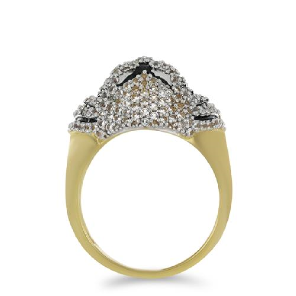 BUY STERLING SILVER NATURAL EMERALD WITH WHITE ZIRCON GEMSTONE ENAMEL RING 