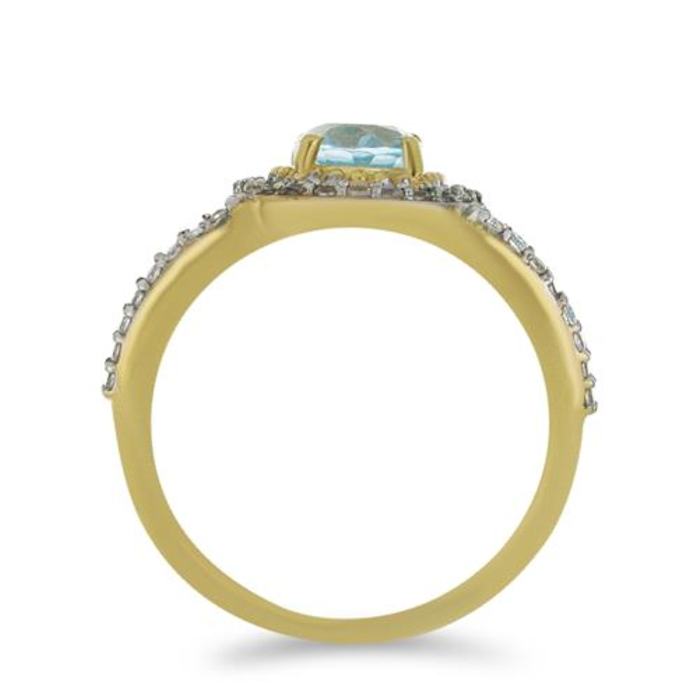 BUY 925 SILVER NATURAL SKY BLUE TOPAZ WITH WHITE ZIRCON GEMSTONE ENAMEL RING 