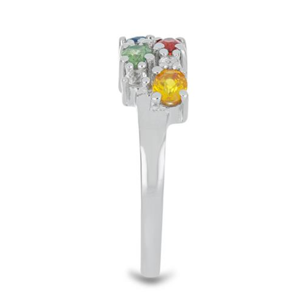 BUY MULTI SAPPHIRE GEMSTONE RING IN STERLING SILVER 