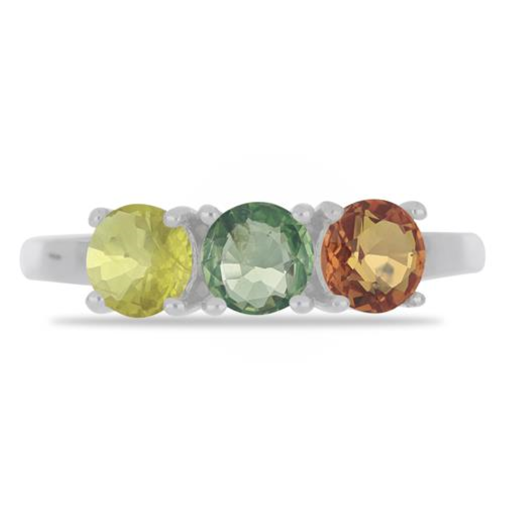 BUY MULTI SAPPHIRE GEMSTONE RING IN 925 SILVER 