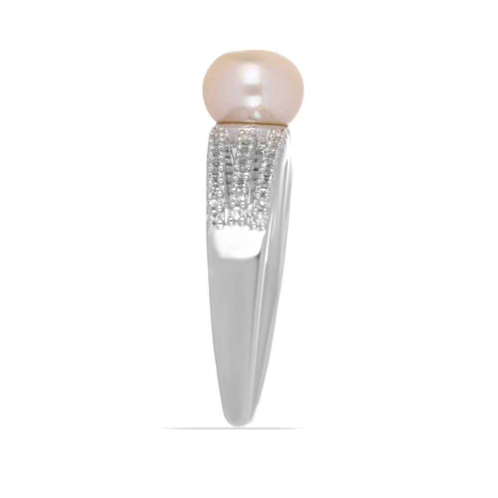 BUY STERLING SILVER NATURAL PEACH FRESHWATER PEARL GEMSTONE RING 