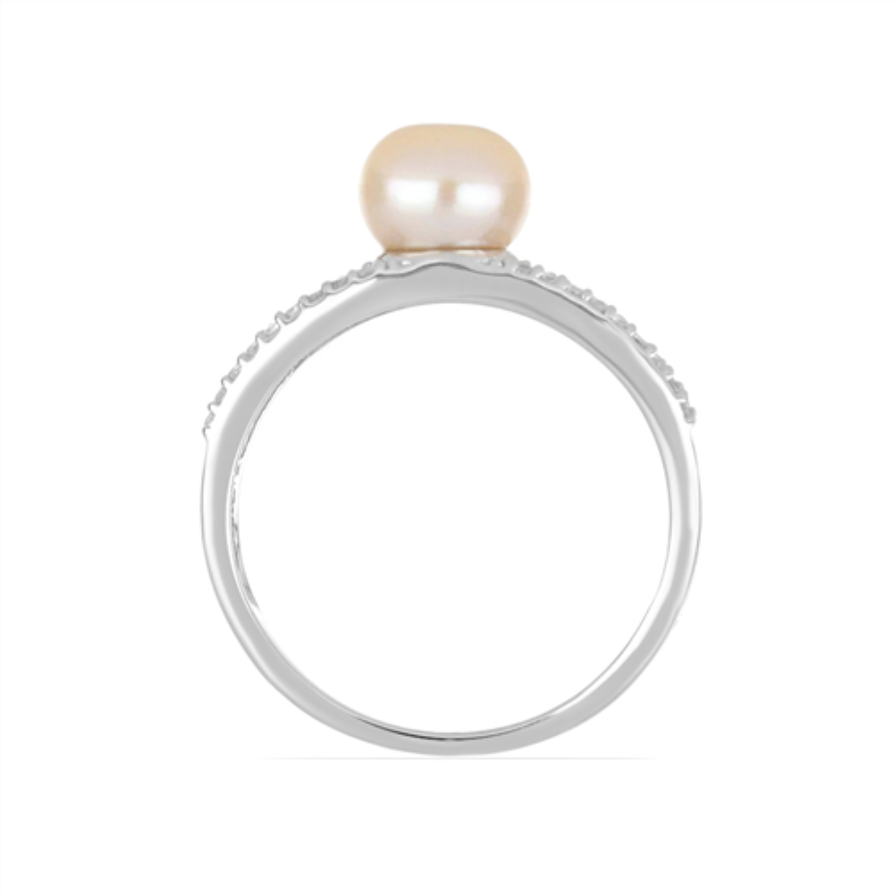 BUY STERLING SILVER NATURAL PEACH FRESHWATER PEARL GEMSTONE RING 