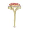 BUY UNIQUE PADPARADSCHA QUARTZ GEMSTONE BIG STONE RING IN 925 SILVER