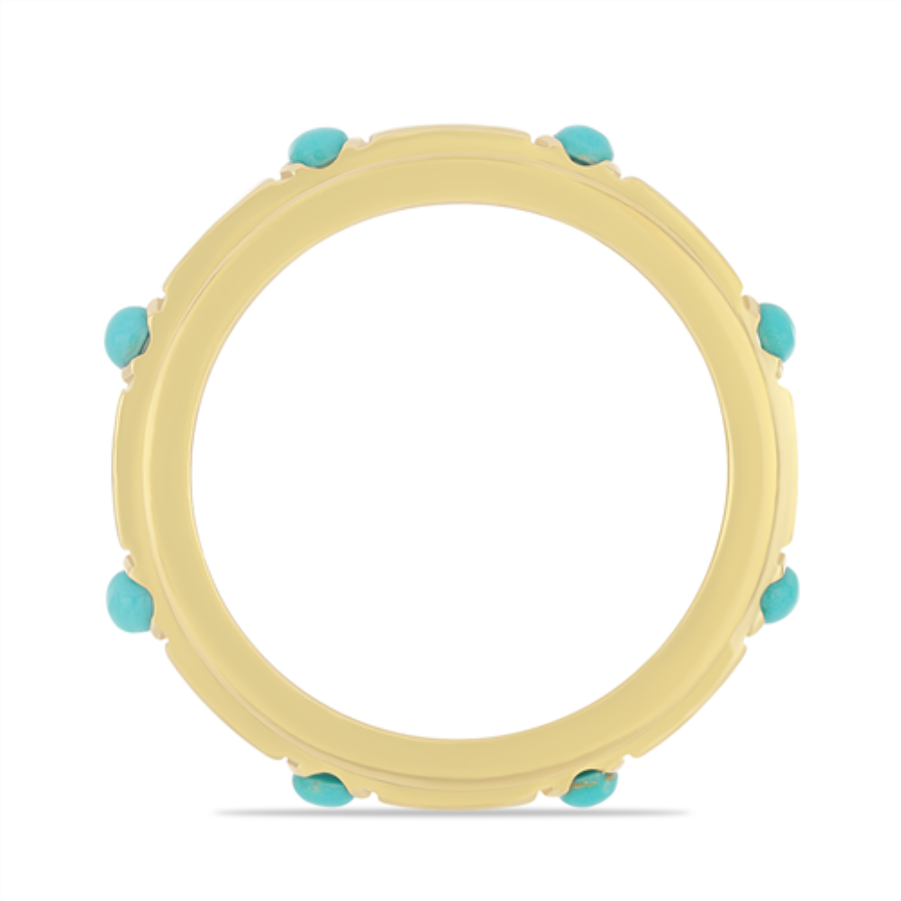 BUY 925 SILVER NATURAL BLUE TURQUOISE REVOLVING RING