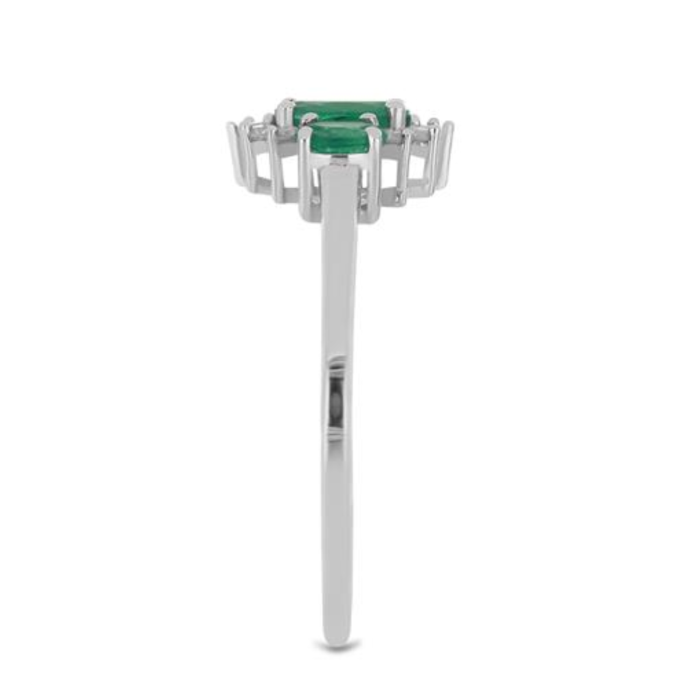 BUY 925 SILVER SAKOTA EMERALD THREE STONE  RING