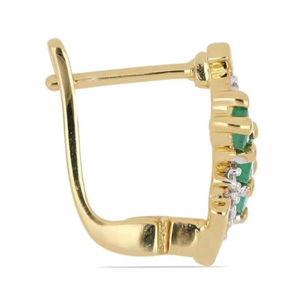 BUY REAL EMERALD GEMSTONE EARRINGS IN 925 STERLING SILVER