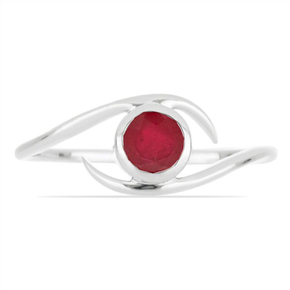 BUY 925 SILVER NATURAL RUBY GLASS FILLED GEMSTONE RING