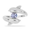 BUY NATURAL TANZANITE GEMSTONE RING IN STERLING SILVER