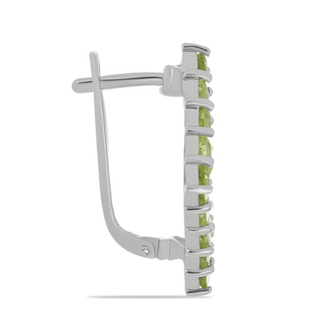 BUY NATURAL PERIDOT GEMSTONE EARRINGS IN STERLING SILVER