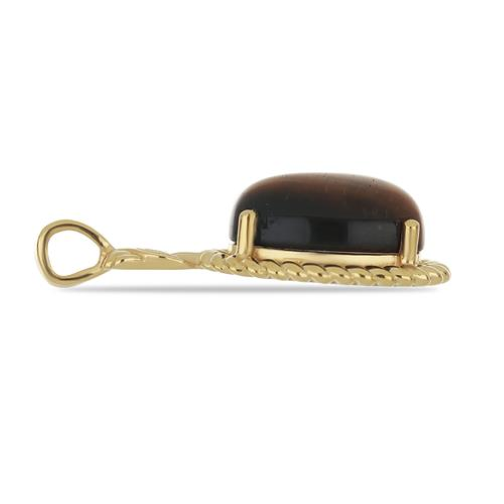 BUY 925 STERLING SILVER TIGER EYE GEMSTONE PENDANT