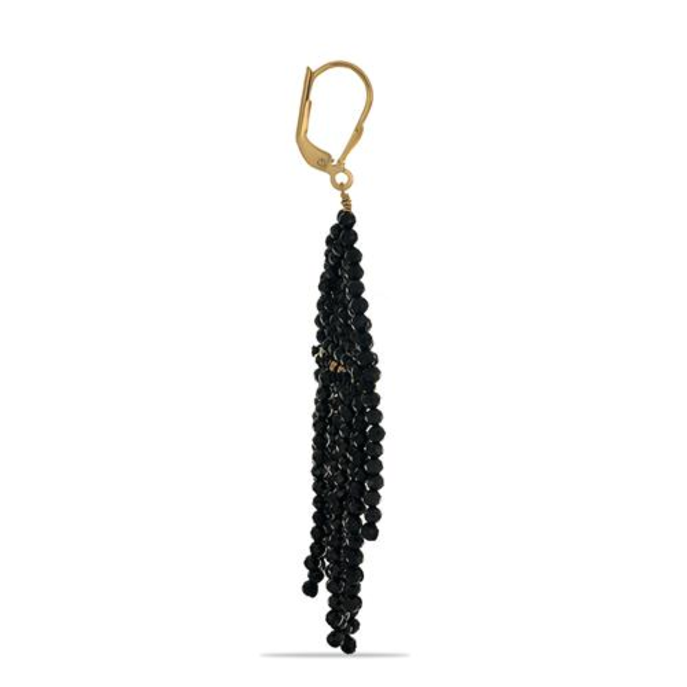 BUY 925 SILVER NATURAL BLACK SPINEL GEMSTONE NUGGETS EARRING