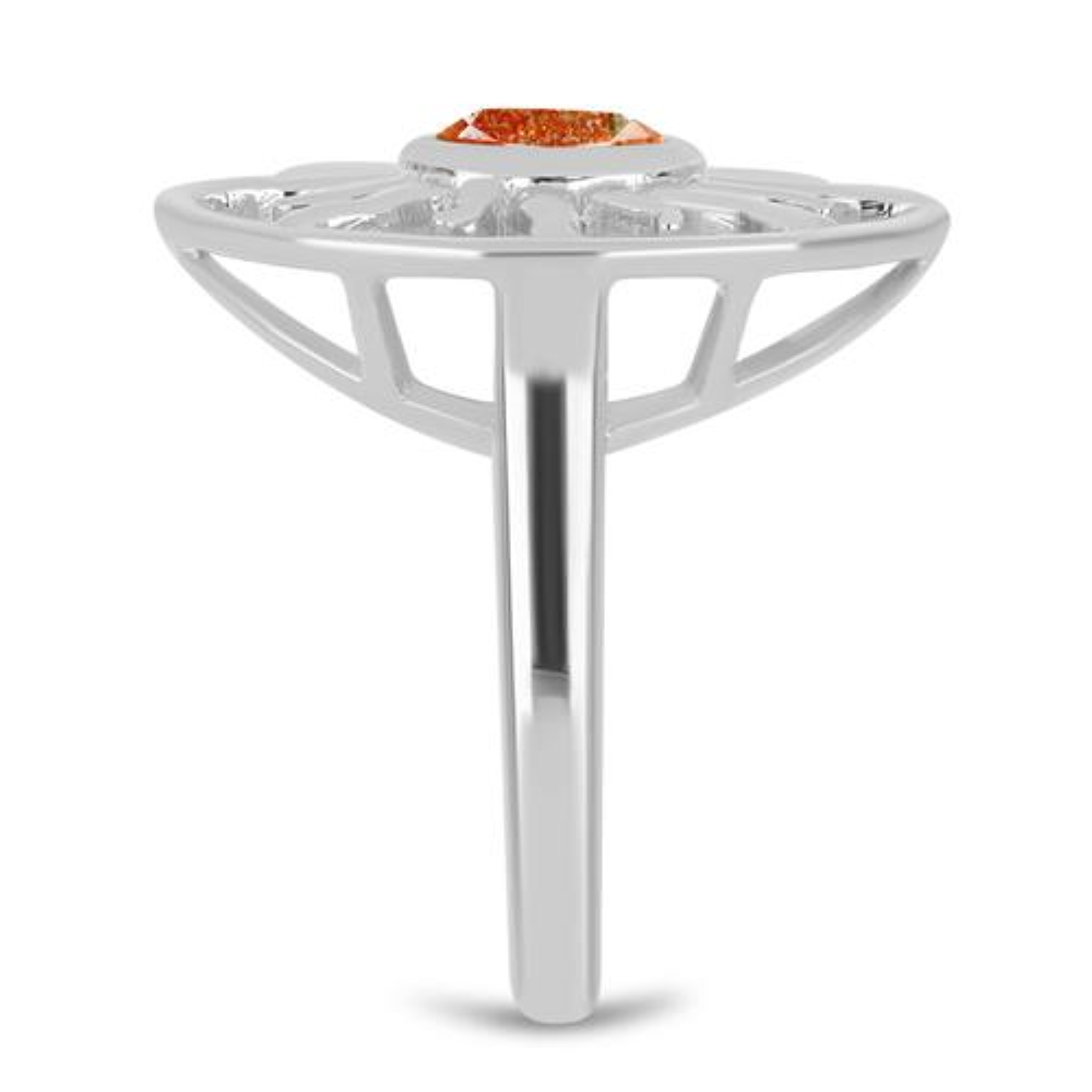 BUY 925 SILVER NATURAL ORANGE SUNSTONE GEMSTONE CELESTIAL RING 