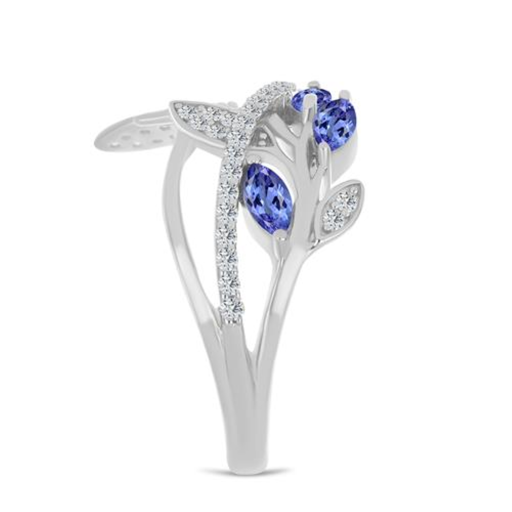 BUY 925 SILVER RING WITH TANZANITE GEMSTONE RING