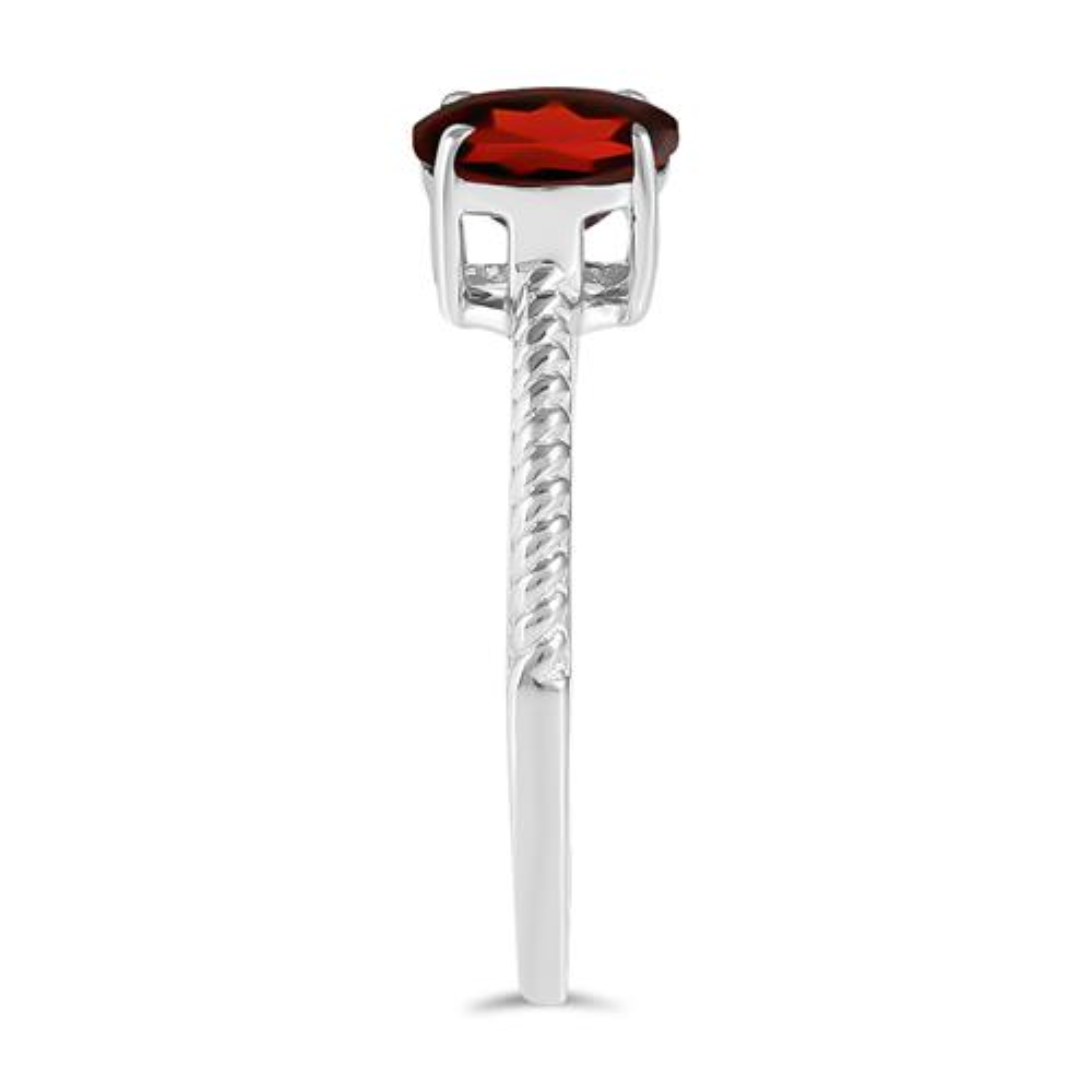 BUY STERLING SILVER RING WITH GARNET GEMSTONE 