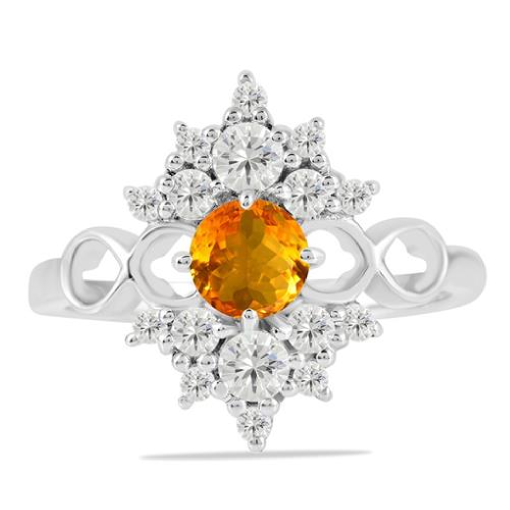 BUY 925 SILVER RING WITH NATURAL CITRINE GEMSTONE 