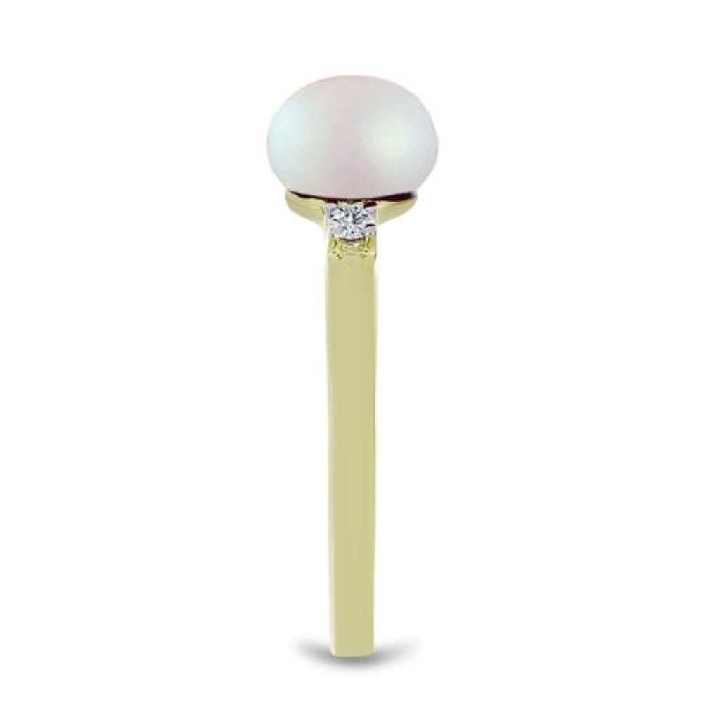BUY GOLD PLATED FINISH NATURAL WHITE FRESHWATER PEARL GEMSTONE RING