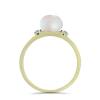 BUY GOLD PLATED FINISH NATURAL WHITE FRESHWATER PEARL GEMSTONE RING