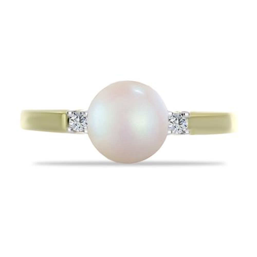BUY GOLD PLATED FINISH NATURAL WHITE FRESHWATER PEARL GEMSTONE RING