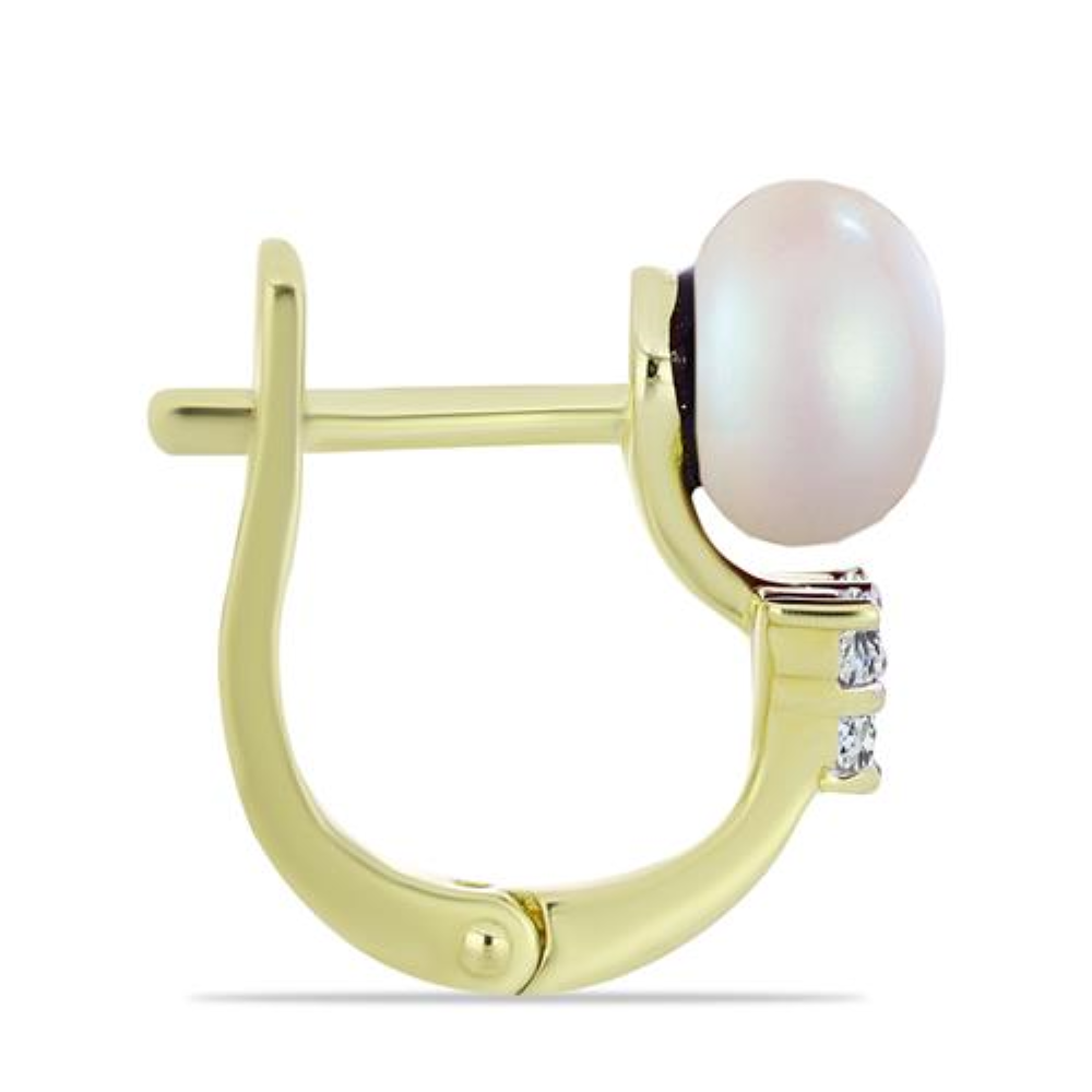 BUY 925 SILVER NATURAL WHITE PERAL GEMTSTONE EARRING
