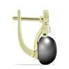 BUY GOLD PLATED FINISH WITH NATURAL BLACK FRESHWATER PEARL GEMSTONE EARRING