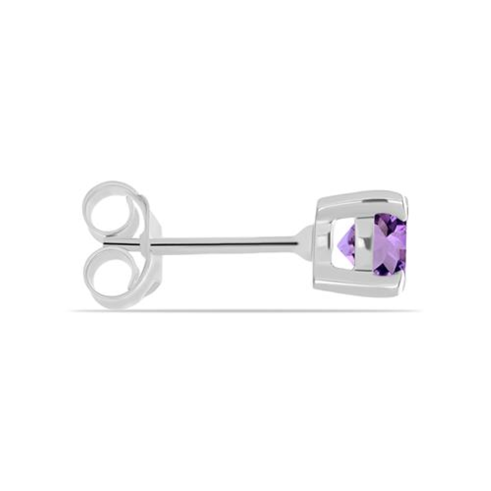 BUY SILVER AFRICAN AMETHYST GEMSTONE EARRINGS