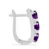BUY 925 SILVER NATURAL WITH AFRICAN AMETHYST GEMSTONE EARRING