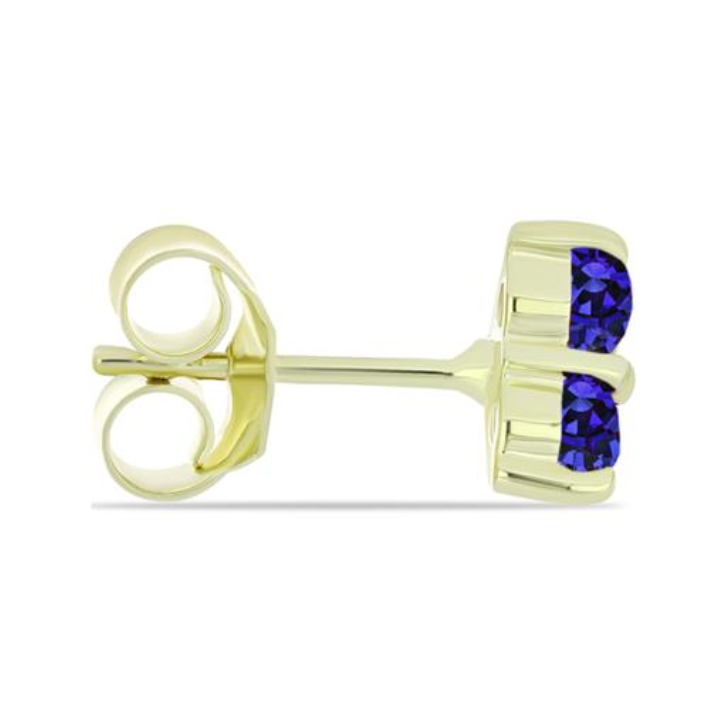 BUY GOLD PLATED FINISH NATURAL BLUE SAPPHIRE GEMSTONE EARRING