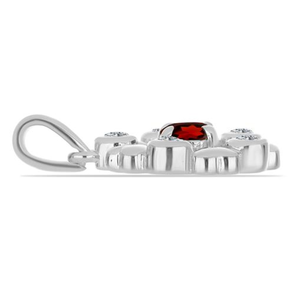 BUY 925 SILVER GARNET GEMSTONE HEART DESIGN PENDANT