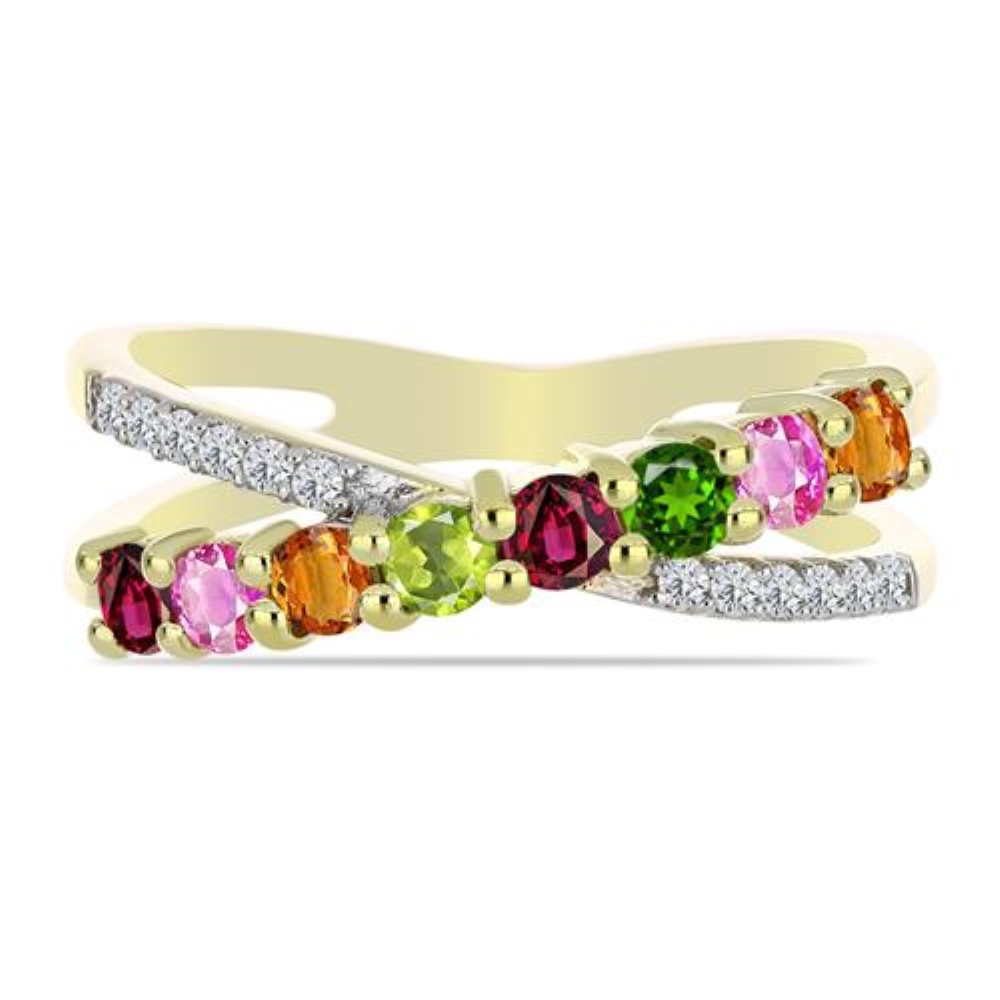 BUY MULTI TOURMALINE GEMSTONE RING IN 925 STERLING SILVER