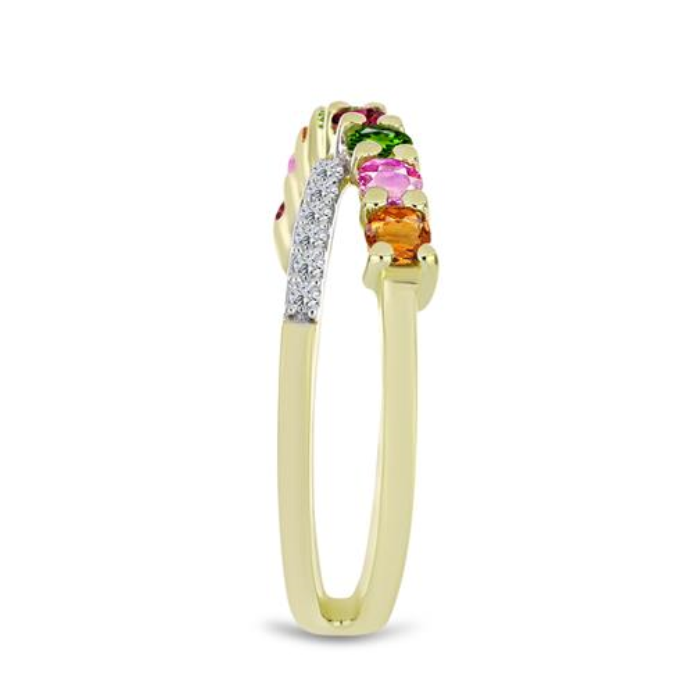 BUY MULTI TOURMALINE GEMSTONE RING IN 925 STERLING SILVER