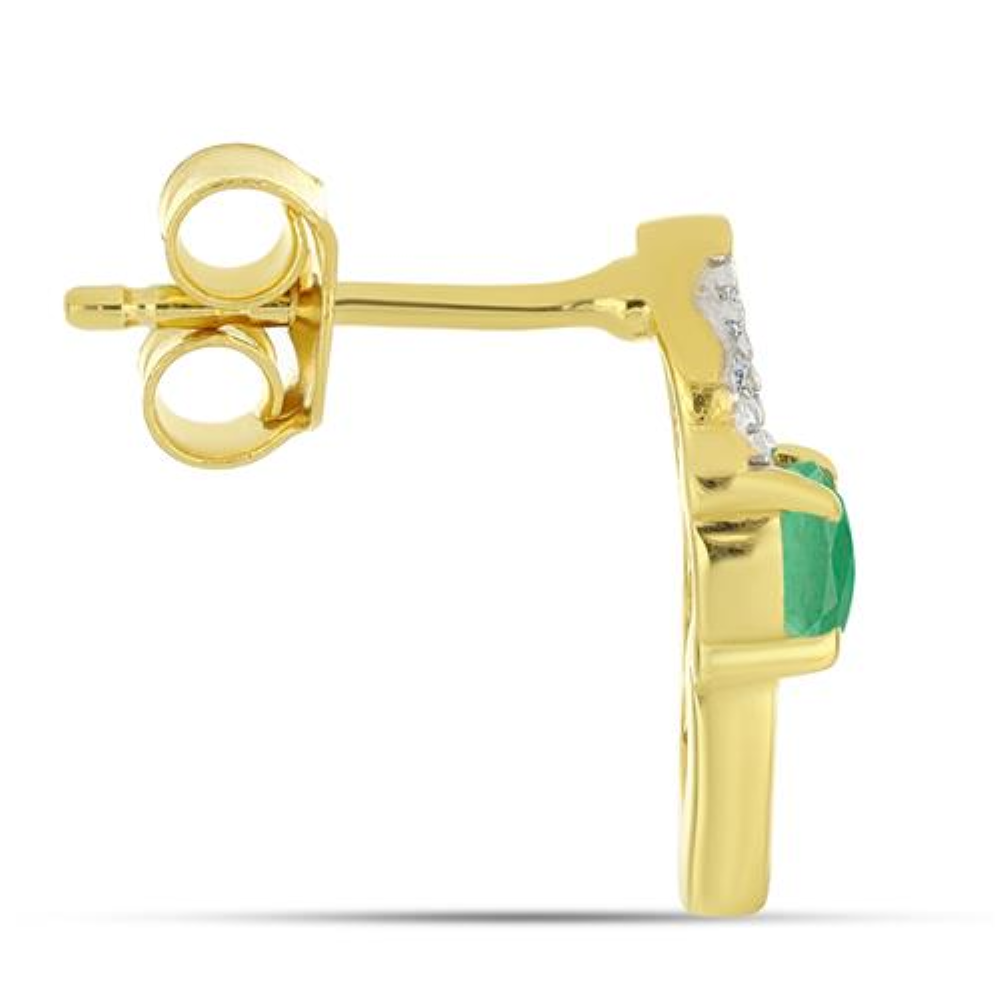 BUY NATURAL EMERALD GEMSTONE EARRING IN GOLD PLATED