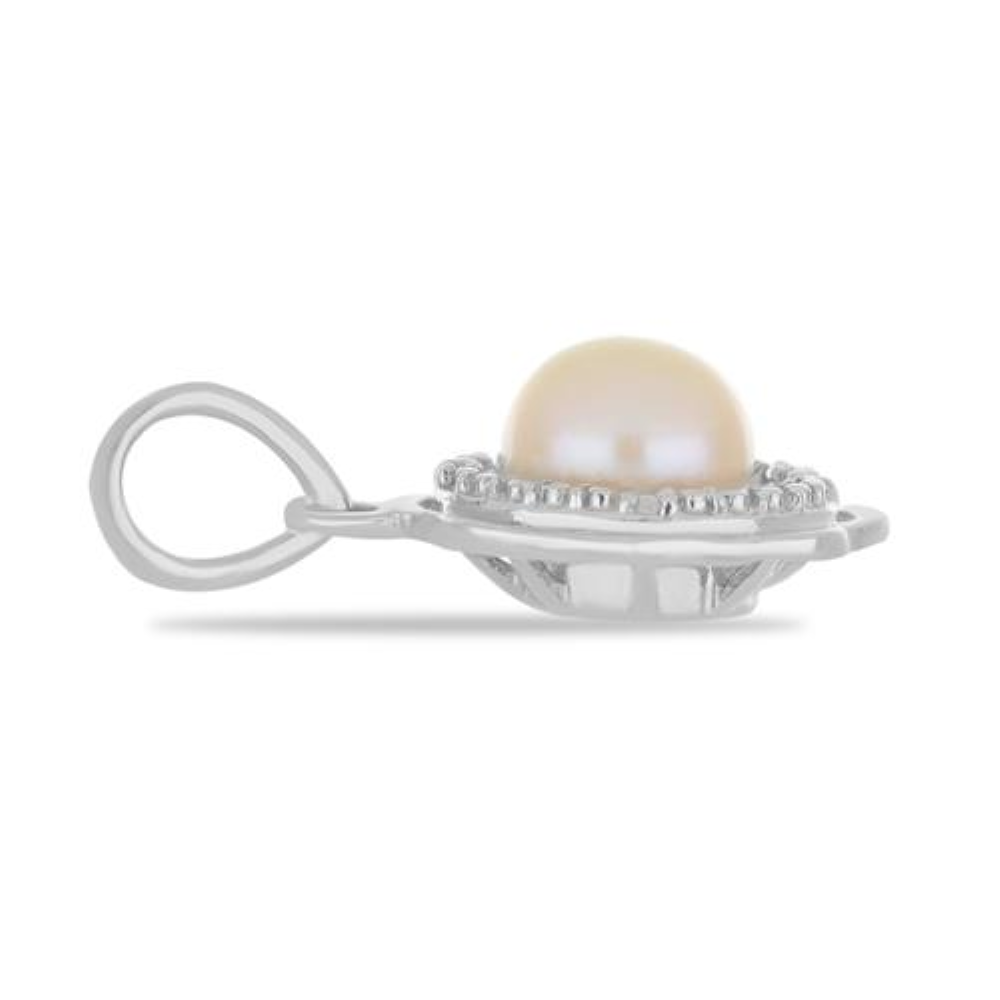 BUY 925 SILVER NATURAL PEACH PEARL GEMSTONE PENDANT