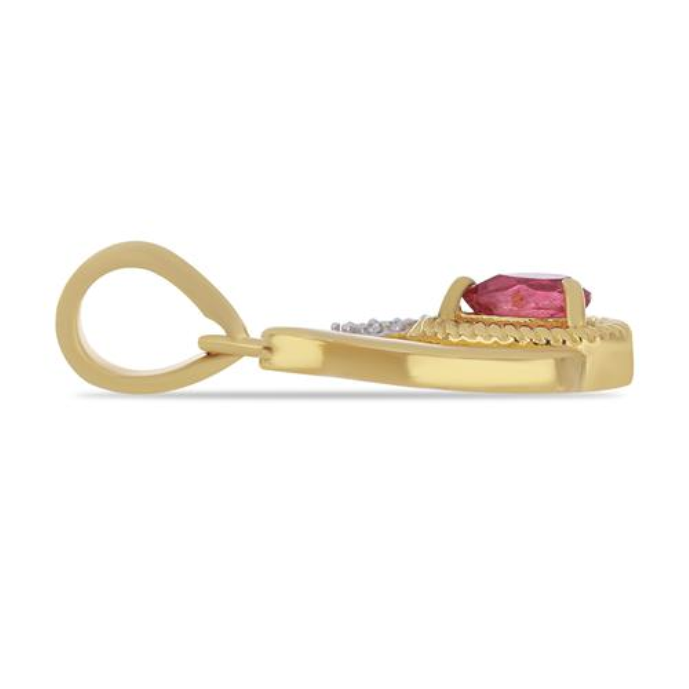 BUY RUBY GLASS FILLED GEMSTONE PENDANT IN 925 SILVER 