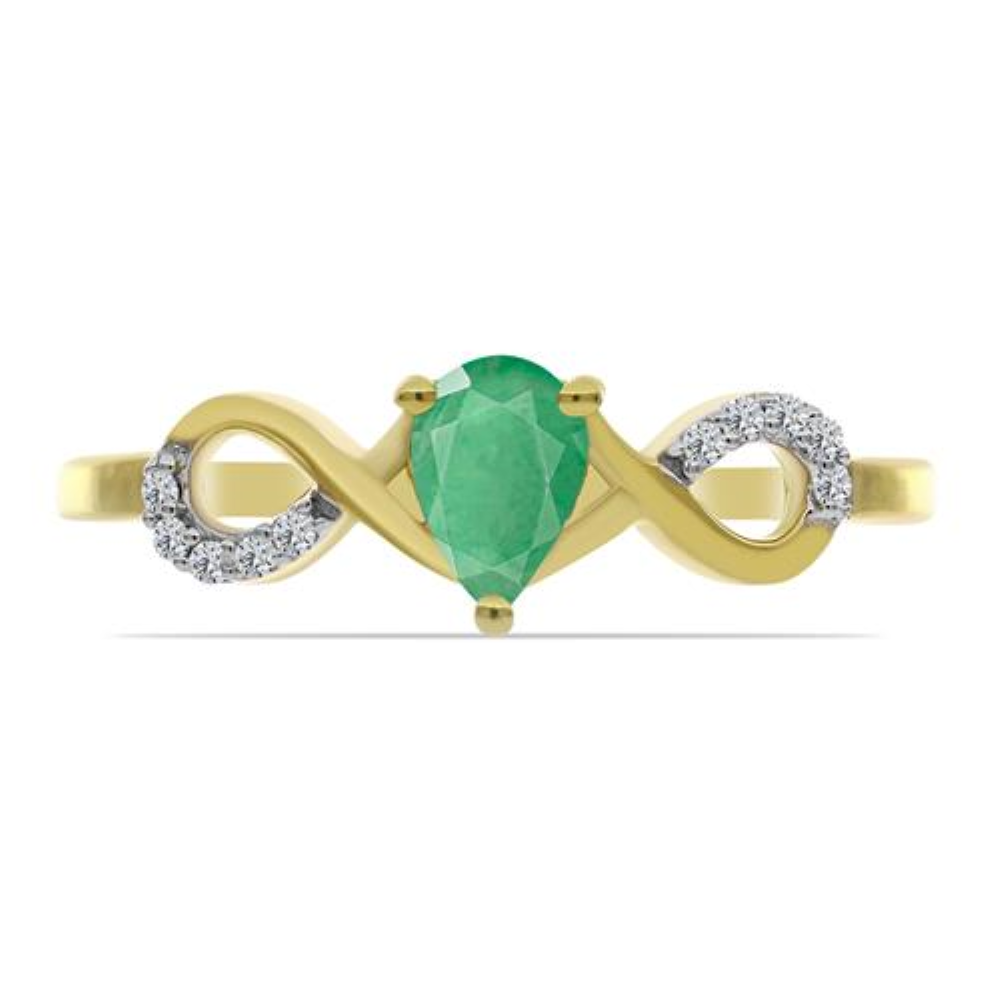 BUY NATURAL EMERALD TRANSPARENT GEMSTONE RING IN STERLING SILVER