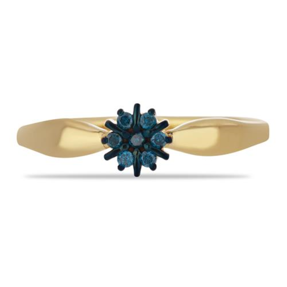 BUY REAL BLUE DIAMOND GEMSTONE RING IN GOLD PLATED 