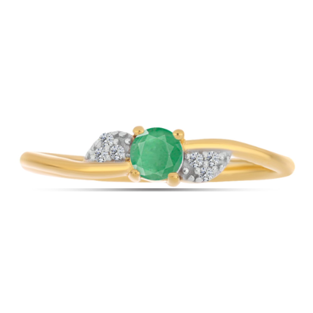 BUY NATURAL EMERALD GEMSTONE RING IN GOLD PLATED