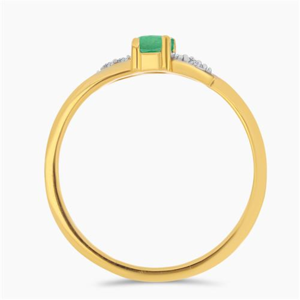 BUY NATURAL EMERALD GEMSTONE RING IN GOLD PLATED