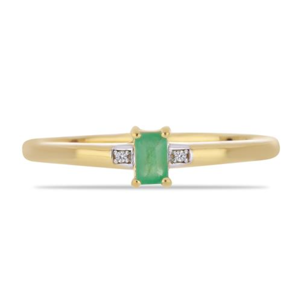 BUY 925 SILVER WITH EMERALD TRANSPARENT GEMSTONE RING