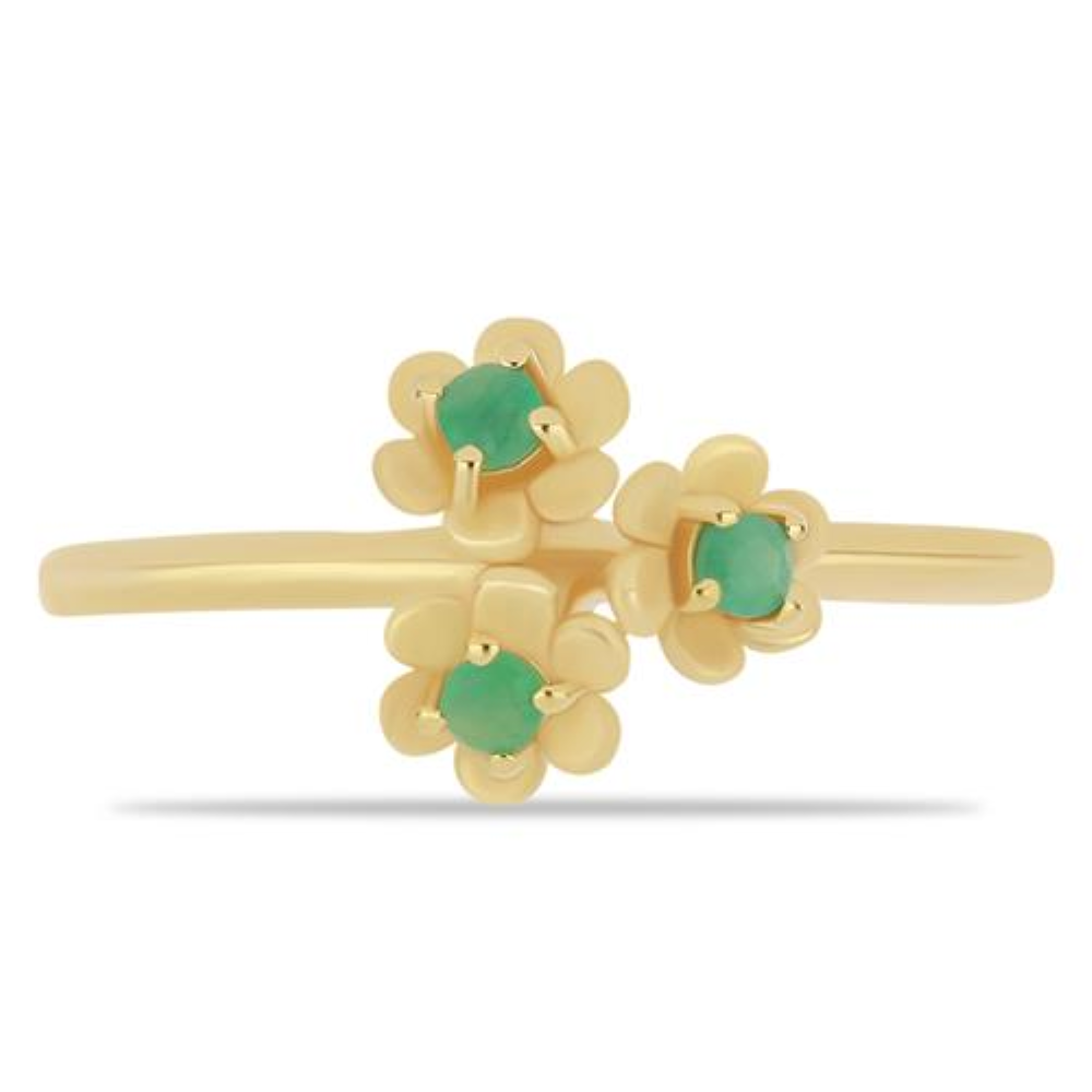 BUY EMERALD TRANSPARENT GEMSTONE RING IN 925 SILVER 