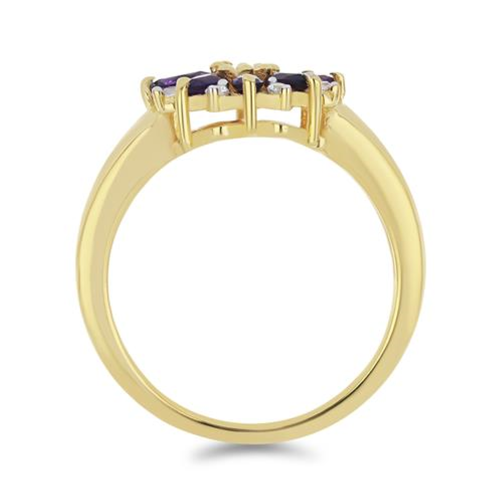 BUY 925 SILEVR WITH AFRICAN AMETHYST GEMSTONE FLORAL RING
