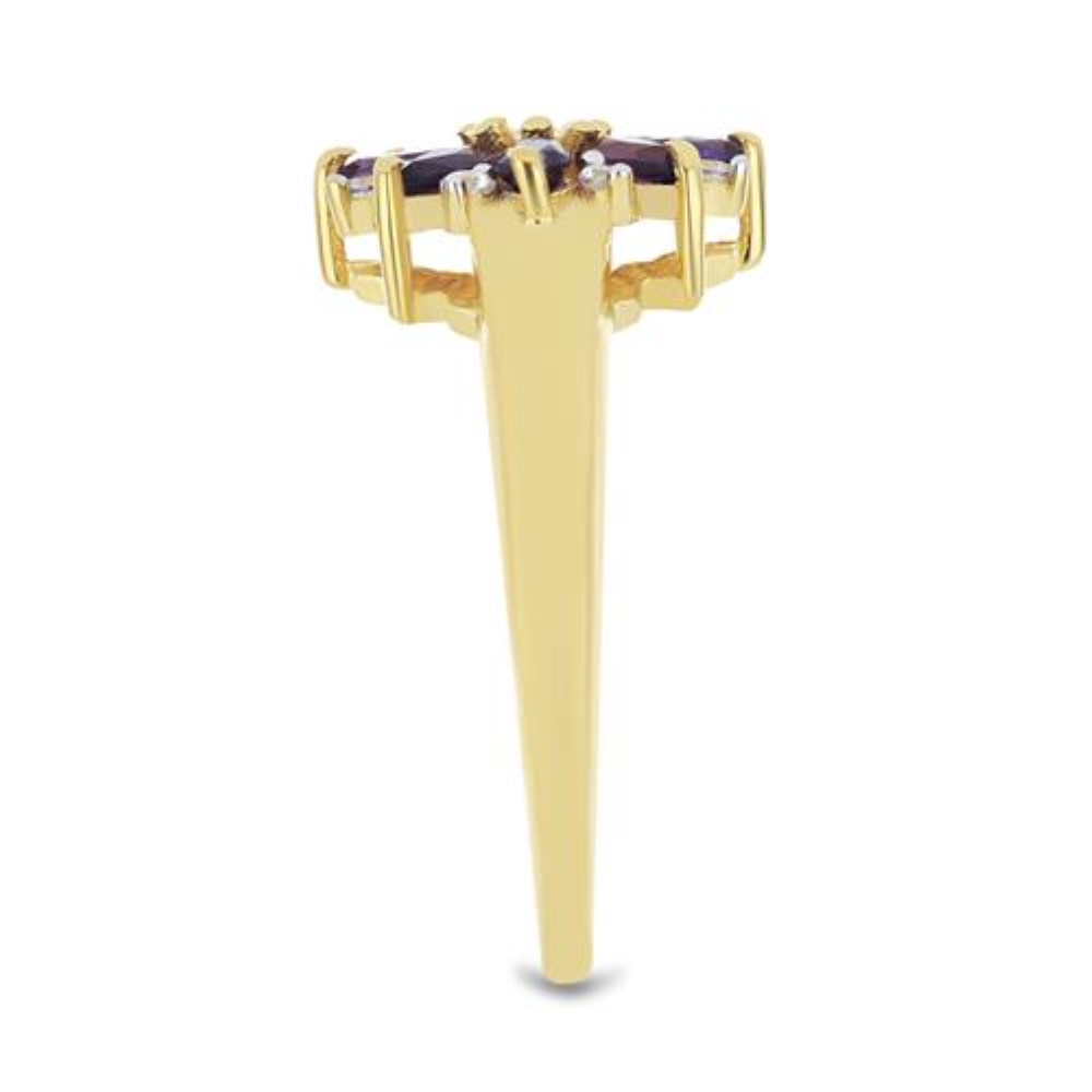 BUY 925 SILEVR WITH AFRICAN AMETHYST GEMSTONE FLORAL RING