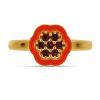 GARNET ENAMEL FLOWER RING IN 925 STERLING SILVER | WHOLESALE JEWELRY MANUFACTURER USA
