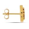 GARNET ENAMEL FLOWER STUD EARRINGS IN 925 SILVER | WHOLESALE JEWELRY SUPPLIER USA