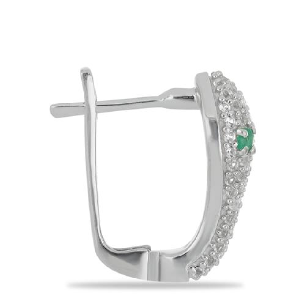 BUY 925 SILVER WITH EMERALD GEMSTONE ANIMAL EARRING