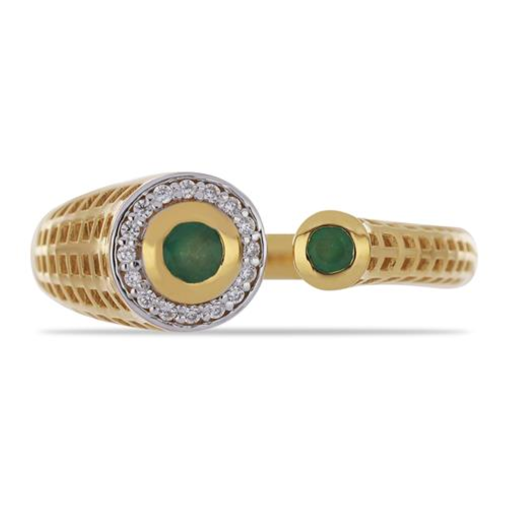 BUY EMERALD GEMSTONE FANCY RING IN 925 SILVER
