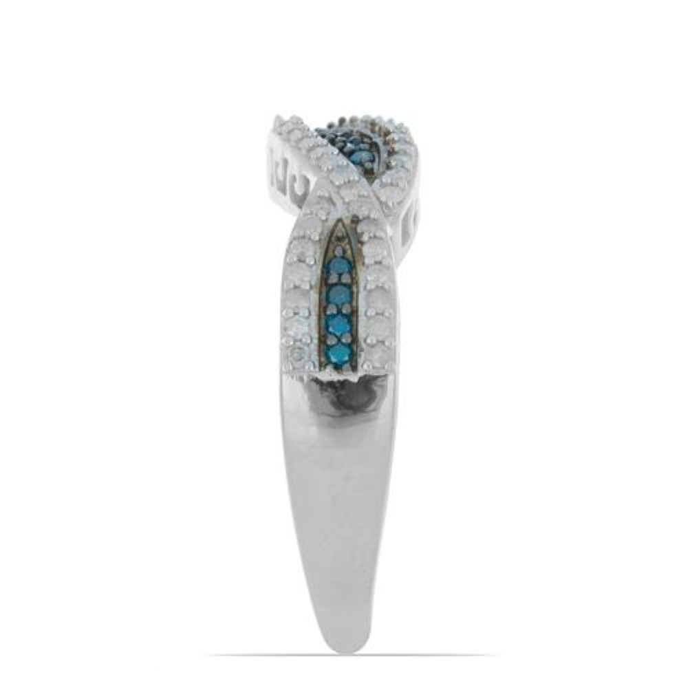 BUY 925 SILVER BLUE DIAMOND GEMSTONE RING